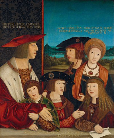 Emperador Maximiliano I con Su Familia de Bernhard Strigel